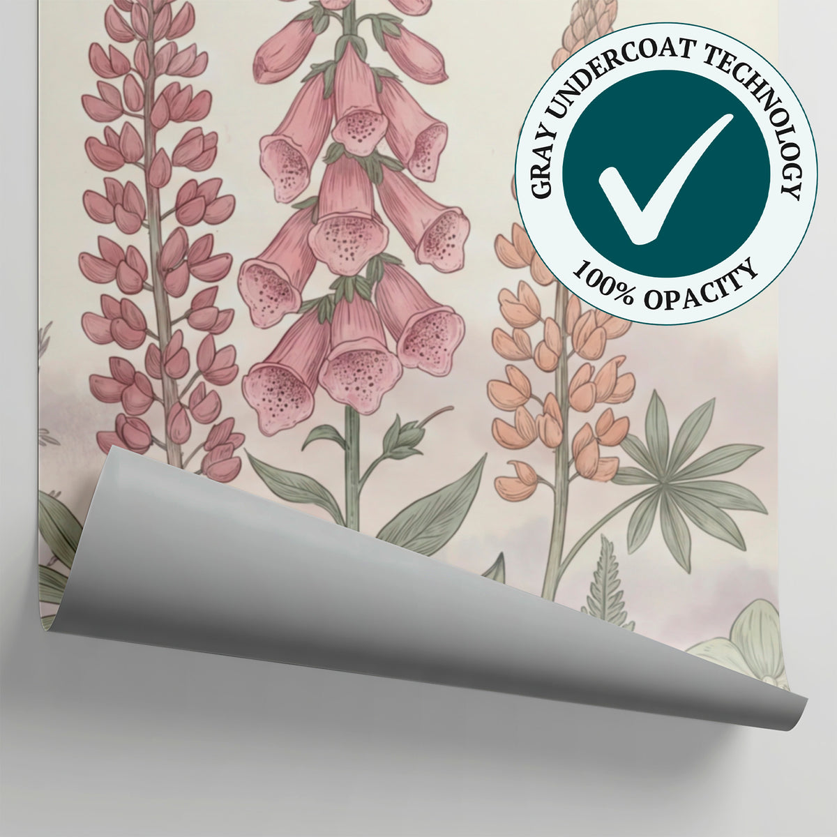 Hollow Chime Pastel Pink Flower Wallpaper - Light Pink Floral Wall Mural Peel and Stick - Matière