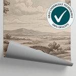 Hushed Grove Beige Forest Wallpaper - Vintage Woodland Landscape Scenery Wall Mural - Matière