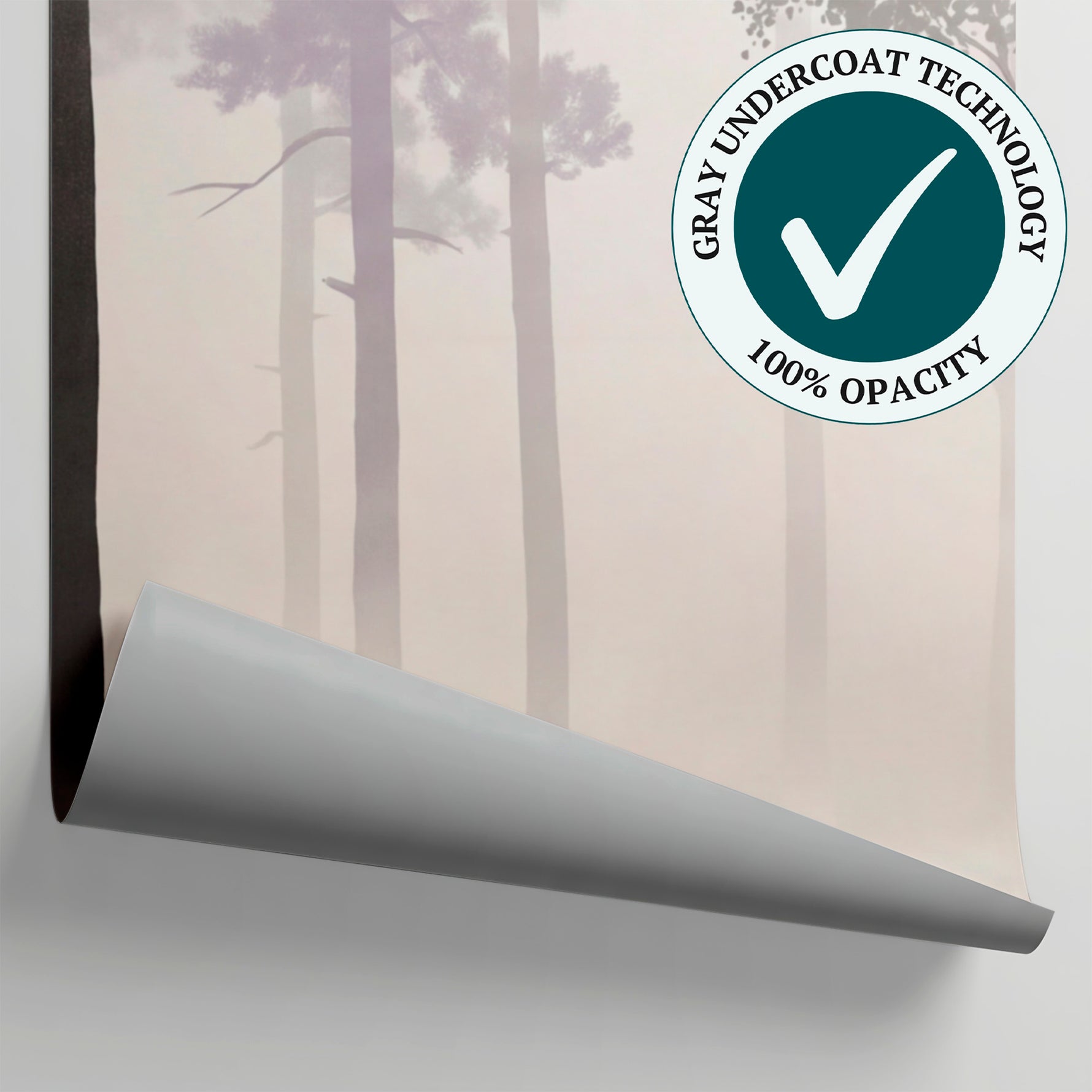Hushed Pines Gray Forest Wallpaper - Misty Woodland Wallpaper Peel and Stick Wall Mural - Matière