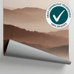 Hushed Ridges - Beige Mountain Wallpaper - Minimalist Landscape Scenery Peel and Stick Wall Mural - Matière