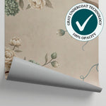 Hydrangea Hush Beige Chinoiserie Wallpaper - Vintage Floral Botanical Flower Wall Mural - Matière