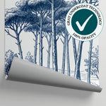 Inkwell Horizon Blue Forest Wallpaper - Landscape Scenery Woodland Botanical Wall Mural - Matière