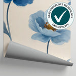 Inkwell Petals Blue Floral Wallpaper - Navy Blue and White Flower Wall Mural Peel and Stick - Matière