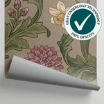 Iris Verse Beige Wallpaper - Vintage Floral Wallpaper Peel and Stick Victorian Botanical Flower Mural - Matière