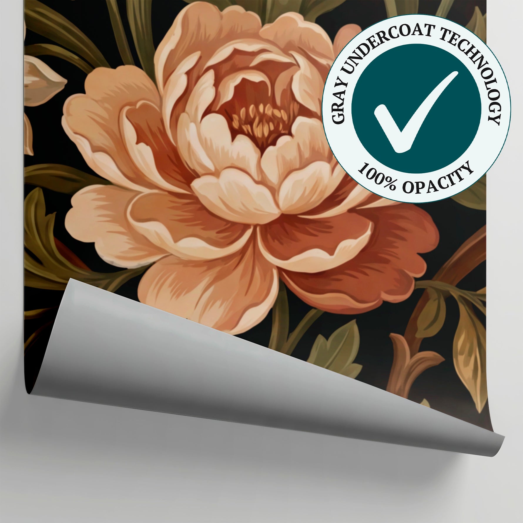 Ironbark Regalia Brown Victorian Wallpaper - Vintage Floral Damask Peel and Stick - Matière