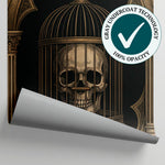 Ironwork Cathedral Brown Gothic Wallpaper - Victorian Skull Dark Academia Peel and Stick Mural - Matière