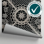 Lacework Calavera - Black Gothic Wallpaper Skull - Black Damask Floral Peel and Stick - Matière
