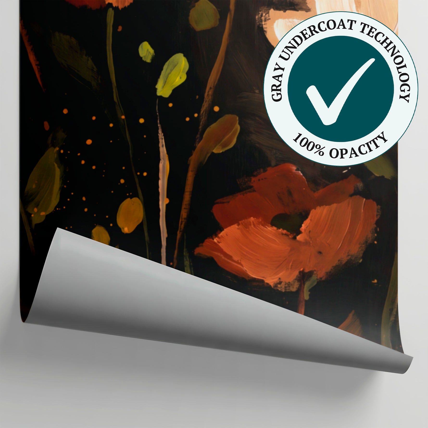 Lantern Tulip Dark Floral Wallpaper - Black Flower Wallpaper Vintage Peel and Stick Wall Mural - Matière