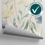 Lavender Stillness Purple Floral Wallpaper - Light Blue Flower Peel and Stick Wall Mural - Matière