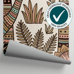 Little Explorer - Beige Dinosaur Wallpaper for Kids - Boho Jungle Nursery Palm Tree Peel and Stick Mural - Matière