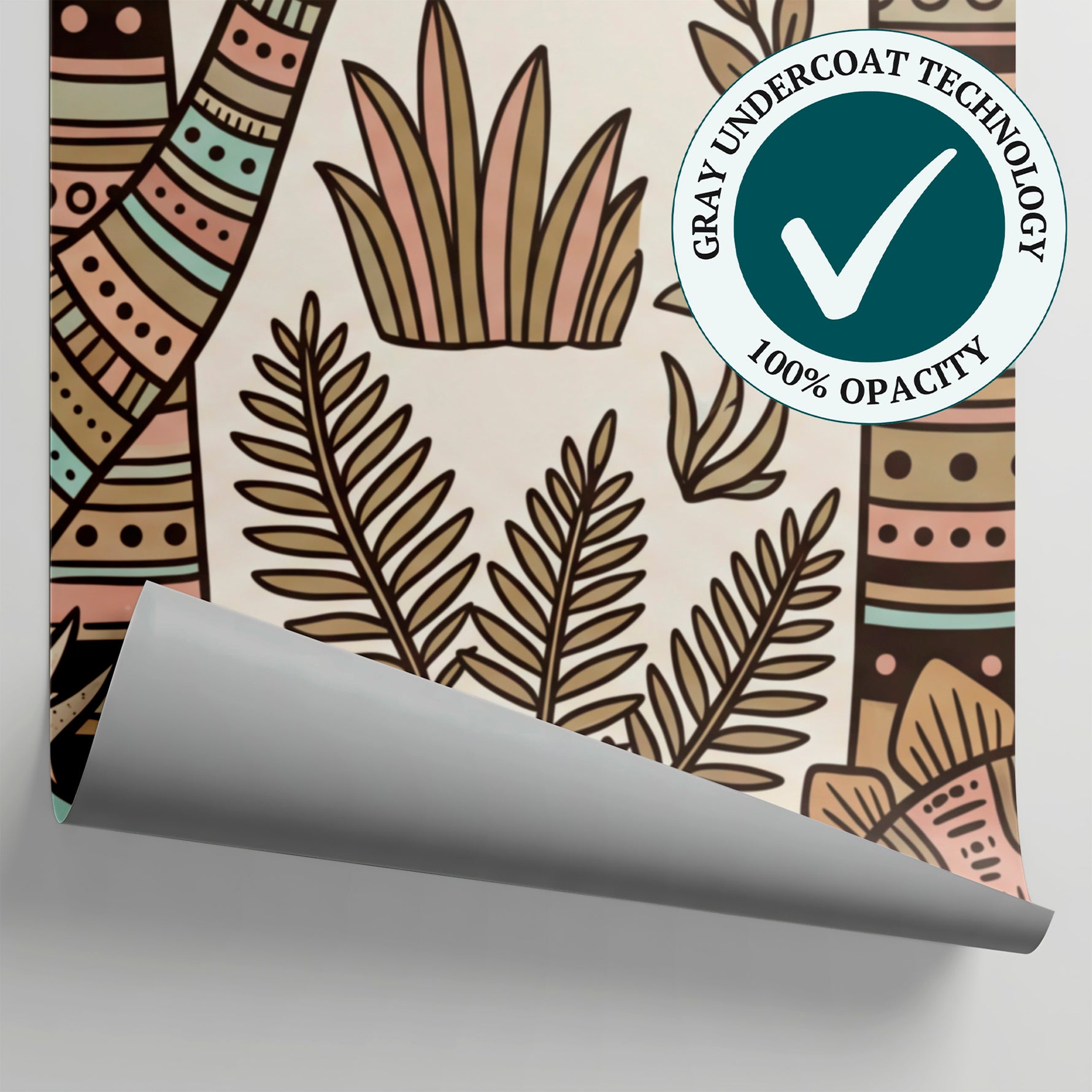 Little Explorer - Beige Dinosaur Wallpaper for Kids - Boho Jungle Nursery Palm Tree Peel and Stick Mural - Matière