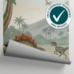 Little Roar Thicket Dinosaur Wallpaper for Kids - Green Nursery Botanical Greenery Leaf Wall Mural - Matière