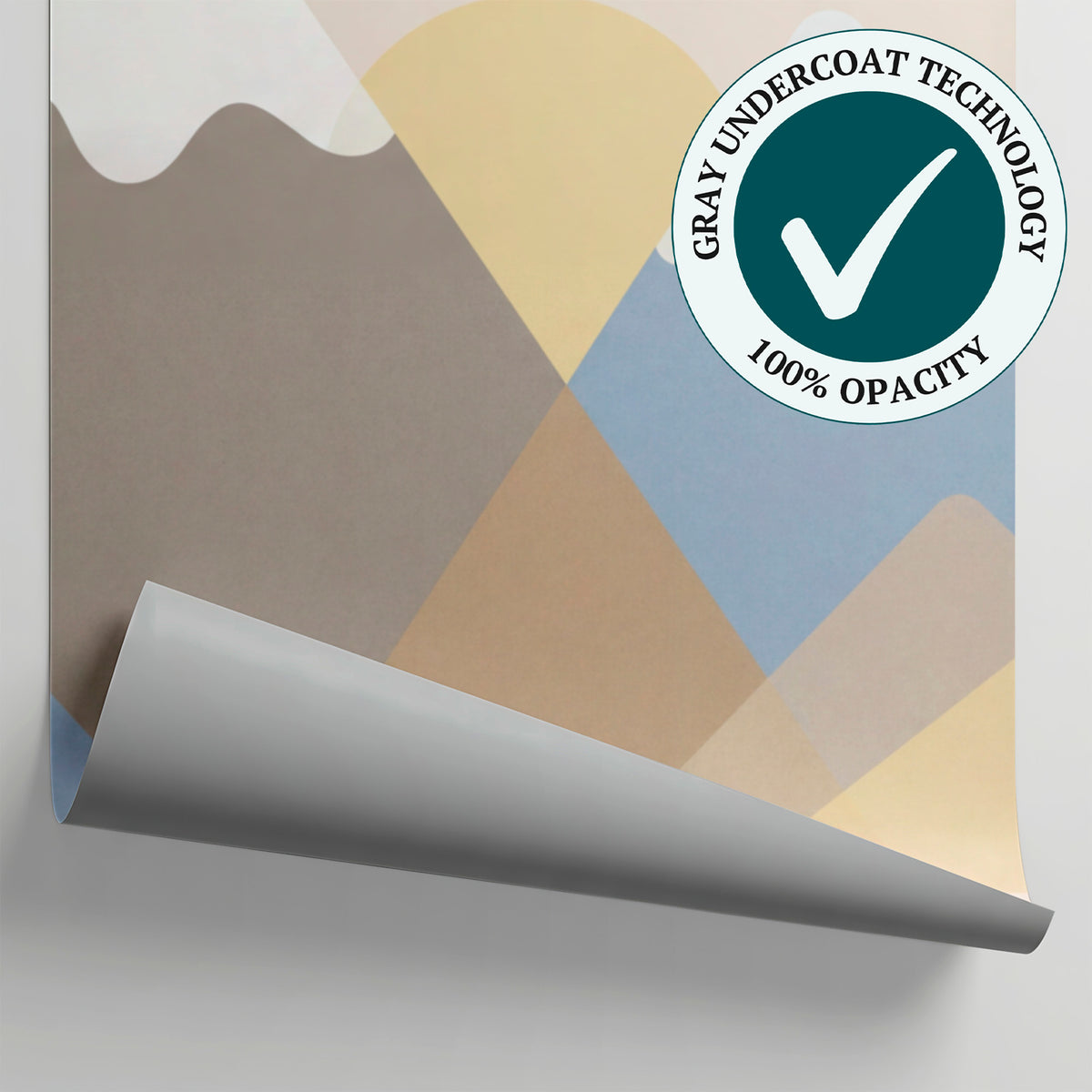 Little Summit - Beige Kids Wallpaper Mountain Nursery Peel and Stick Minimalist Geometric Landscape Scenery Mural - Matière