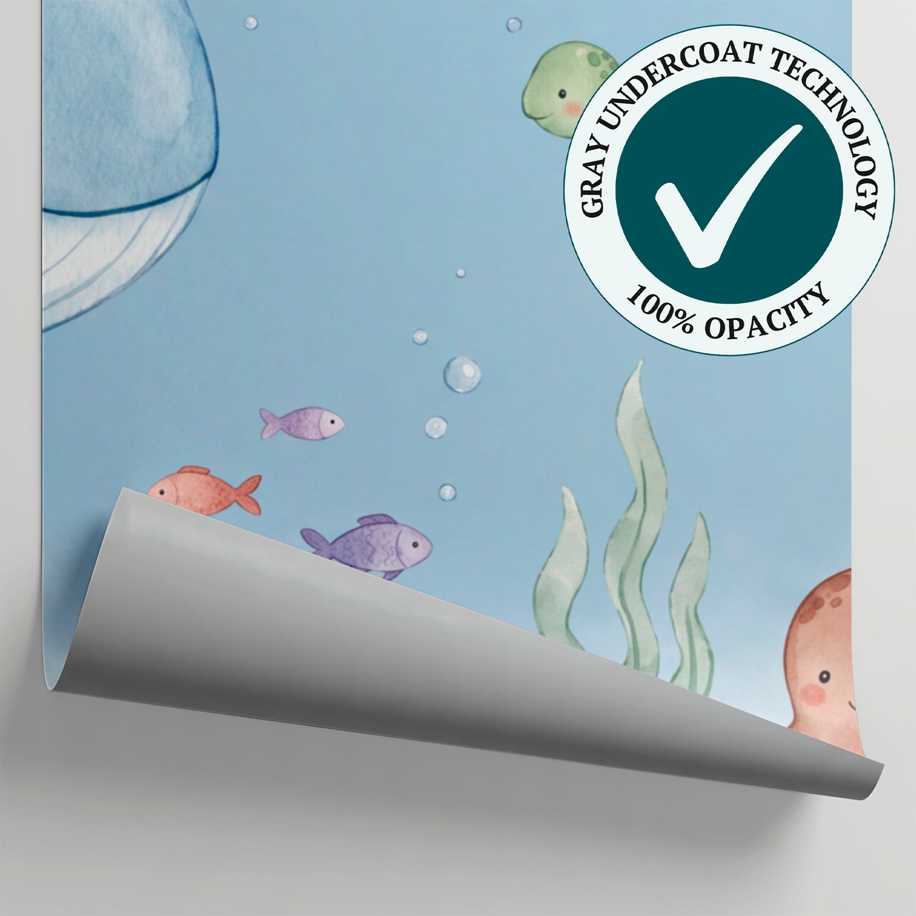 Little Tides - Blue Ocean Wallpaper for Kids Nursery, Pastel Sea Peel and Stick Wall Mural - Matière