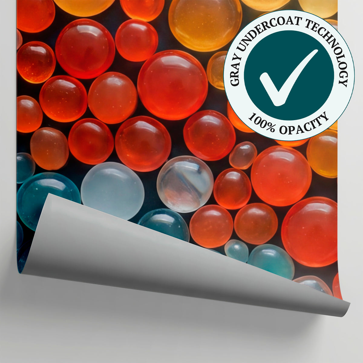 Luminous Spheres - Orange Abstract Wallpaper - Modern Geometric Minimalist Peel and Stick Wall Mural - Matière