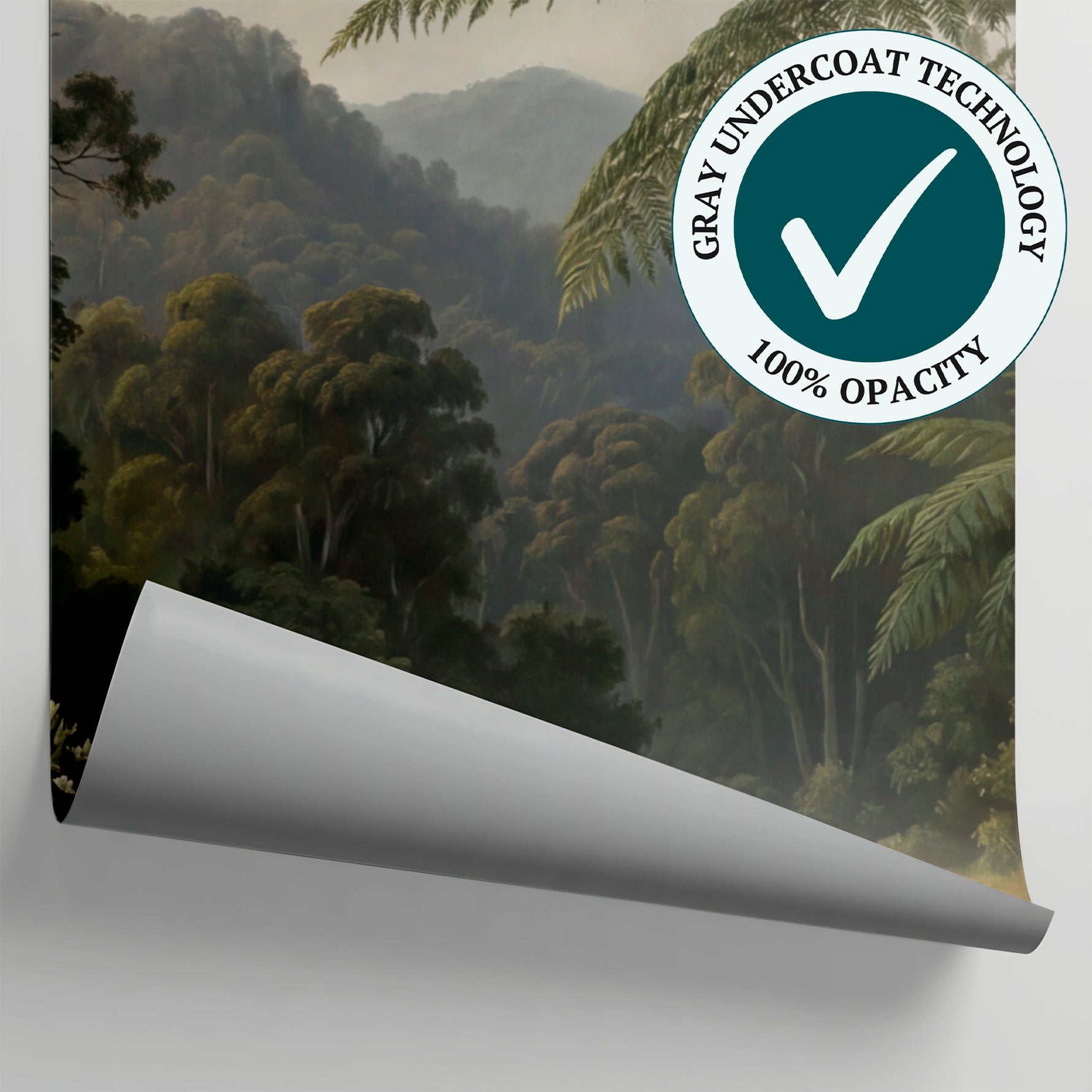 Lyrebird Hollow Pines Green Jungle Wallpaper - Botanical Greenery Tropical Leaf Wall Mural - Matière
