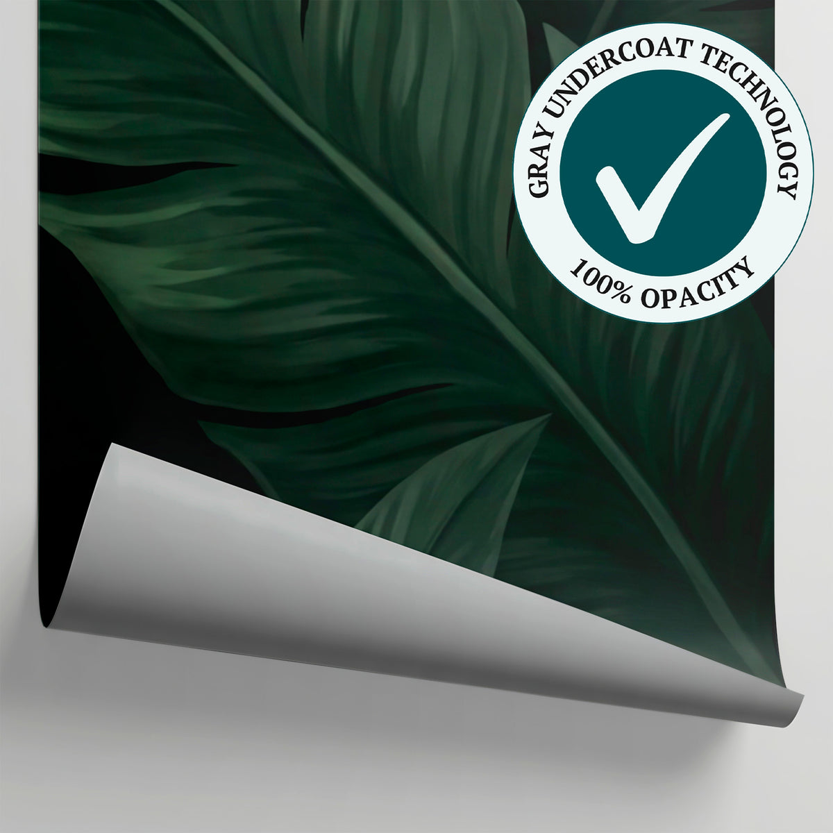 Midnight Frond Green Jungle Wallpaper - Dark Green Tropical Botanical Leaf Peel and Stick Mural - Matière