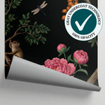 Midnight Menagerie Dark Chinoiserie Wallpaper - Botanical Greenery Leaf Wall Mural Peel and Stick - Matière