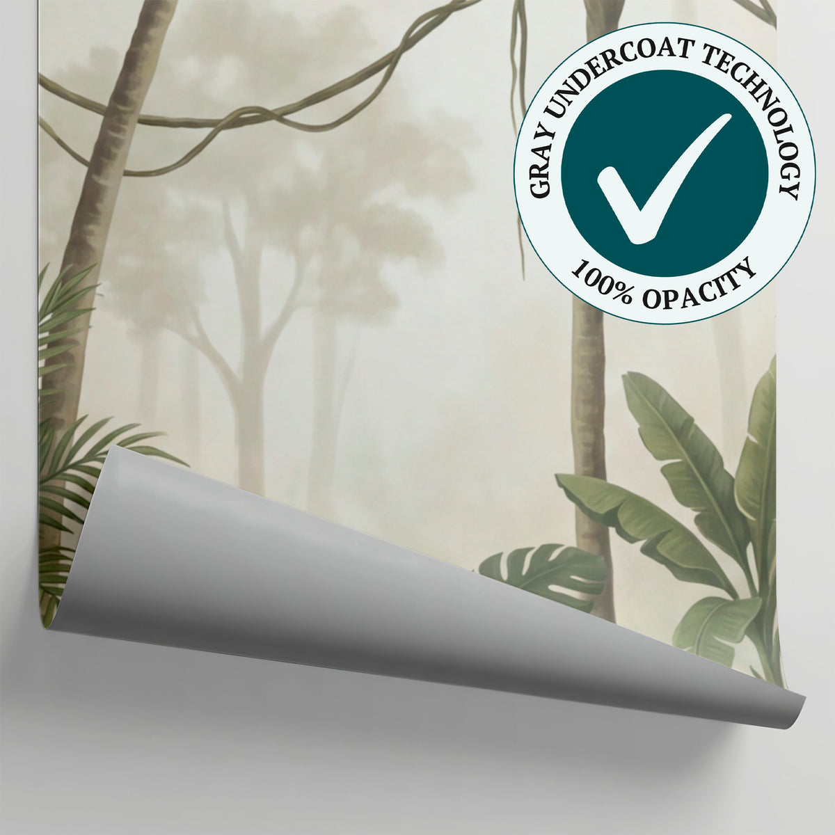 Misted Palms - Green Jungle Wallpaper - Tropical Palm Tree Botanical Greenery Leaf Wall Mural - Matière