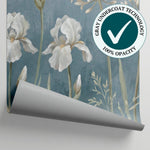 Mistwoven Meadow Blue Floral Wallpaper - Light Blue and White Flower Daisy Wall Mural - Matière