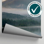 Misty Reverie - Gray Mountain Wallpaper - Pastel Landscape Scenery Forest Peel and Stick Wall Mural - Matière