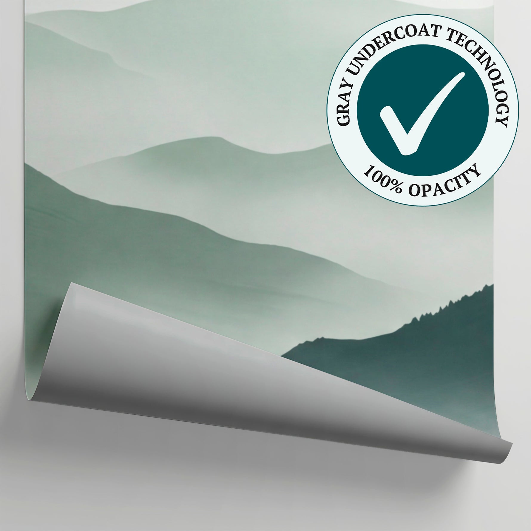 Misty Ridge - Gray Mountain Wallpaper - Minimalist Landscape Scenery Wall Mural Peel and Stick - Matière
