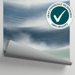 Misty Tides - Blue Ocean Wallpaper - Sea Wave Watercolor Peel and Stick Wall Mural - Matière