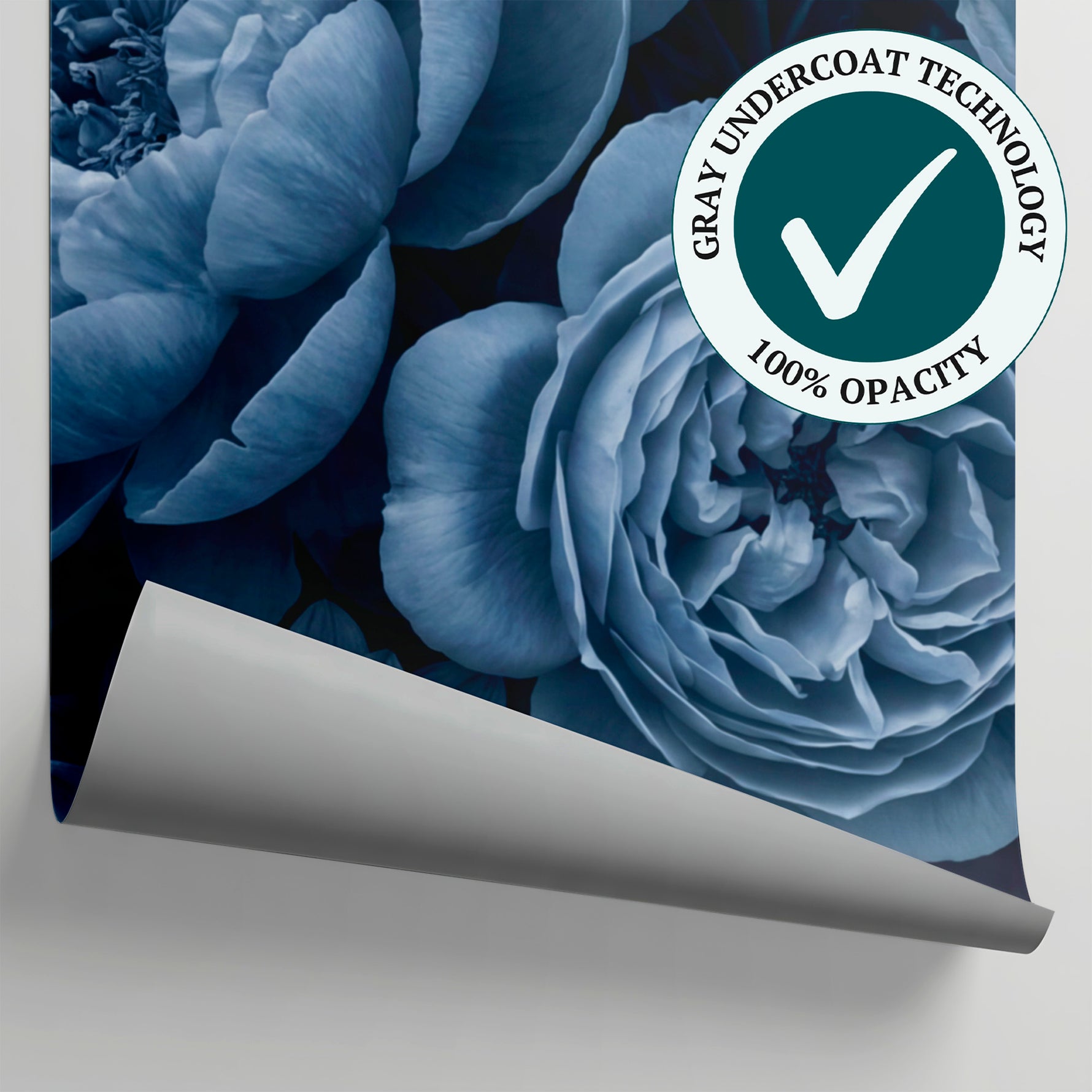 Moonlace Botanica Blue Floral Wallpaper - Dark Blue Vintage Rose Wall Mural Peel and Stick - Matière