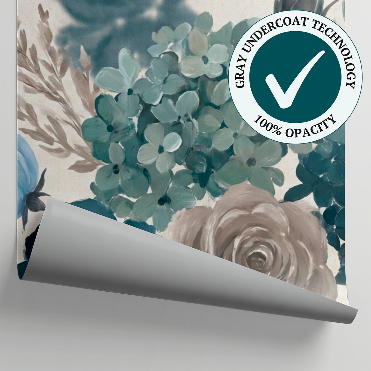 Moonlit Petalfall Blue Floral Wallpaper - Navy Blue Rose Wallpaper Peel and Stick - Matière
