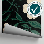 Nightbloom Ivy Dark Floral Wallpaper - Dark Green Flower Peel and Stick Wall Mural with Greenery - Matière