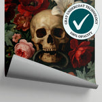 Nightshade Garden Dark Gothic Wallpaper - Dark Skull Wallpaper Peel and Stick Dark Academia Mural - Matière