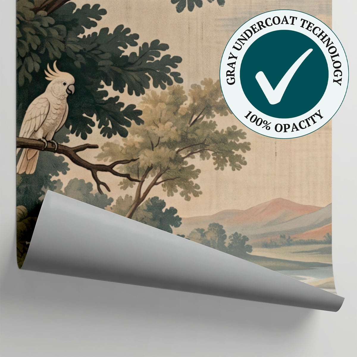 Oakshade Cascade Green Forest Wallpaper - Vintage Scenery Woodland Landscape Wall Mural - Matière