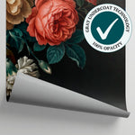 Obsidian Florilege Dark Floral Wallpaper - Black Rose Vintage Flower Wall Mural Peel and Stick - Matière