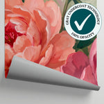 Orchard Hush Glow Pink Flower Wallpaper - Light Pink Floral Peach Peel and Stick Wall Mural - Matière