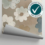 Painted Meadow - Beige Flower Wallpaper - Daisy Floral Aesthetic Peel and Stick Mural - Matière
