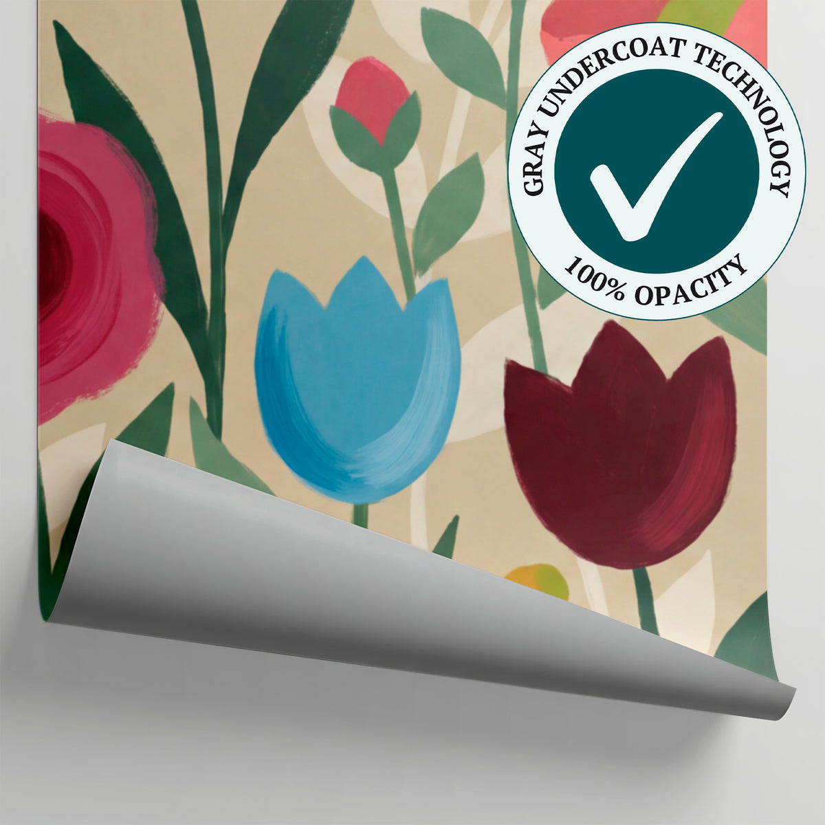 Painted Meadow - Pink Floral Wallpaper - Abstract Botanical Flower Peel and Stick Wall Mural - Matière