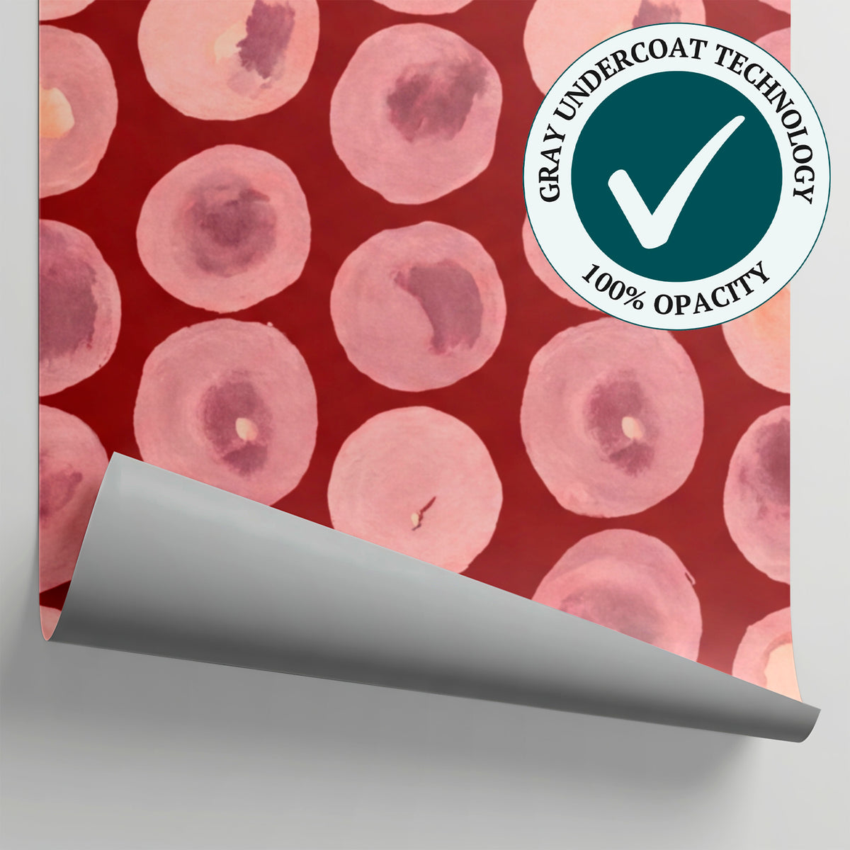 Painted Pebbles Red Pink Wallpaper - Abstract Light Pink Rose Minimalist Peel and Stick Mural - Matière