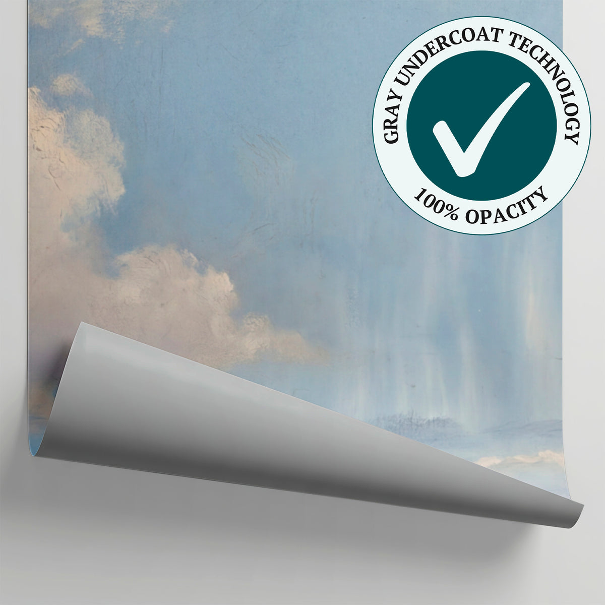 Painted Stillness Blue Cloud Wallpaper - Light Blue Sky Wall Mural Landscape Scenery Peel and Stick - Matière