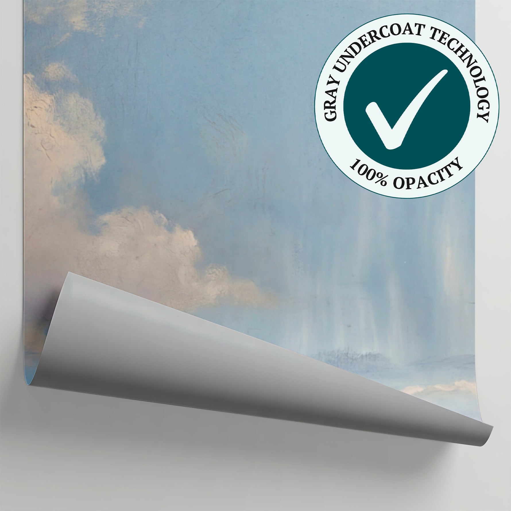 Painted Stillness Blue Cloud Wallpaper - Light Blue Sky Wall Mural Landscape Scenery Peel and Stick - Matière