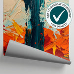 Painted Wilds - Orange Abstract Wallpaper - Orange Minimalist Wallpaper Peel and Stick Mural - Matière