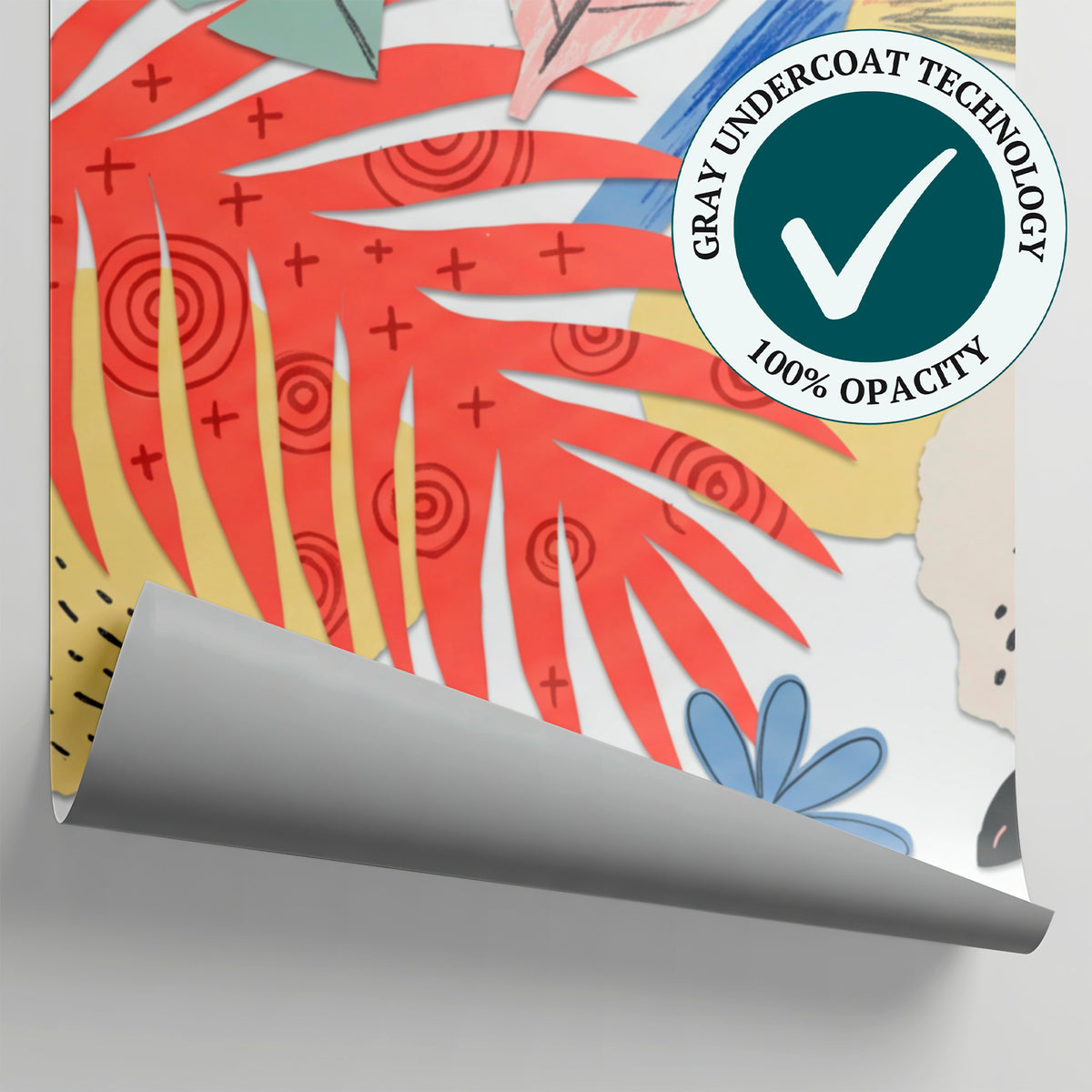 Paper Garden - Pastel Abstract Wallpaper - Floral Botanical Leaf Daisy Peel and Stick Mural - Matière