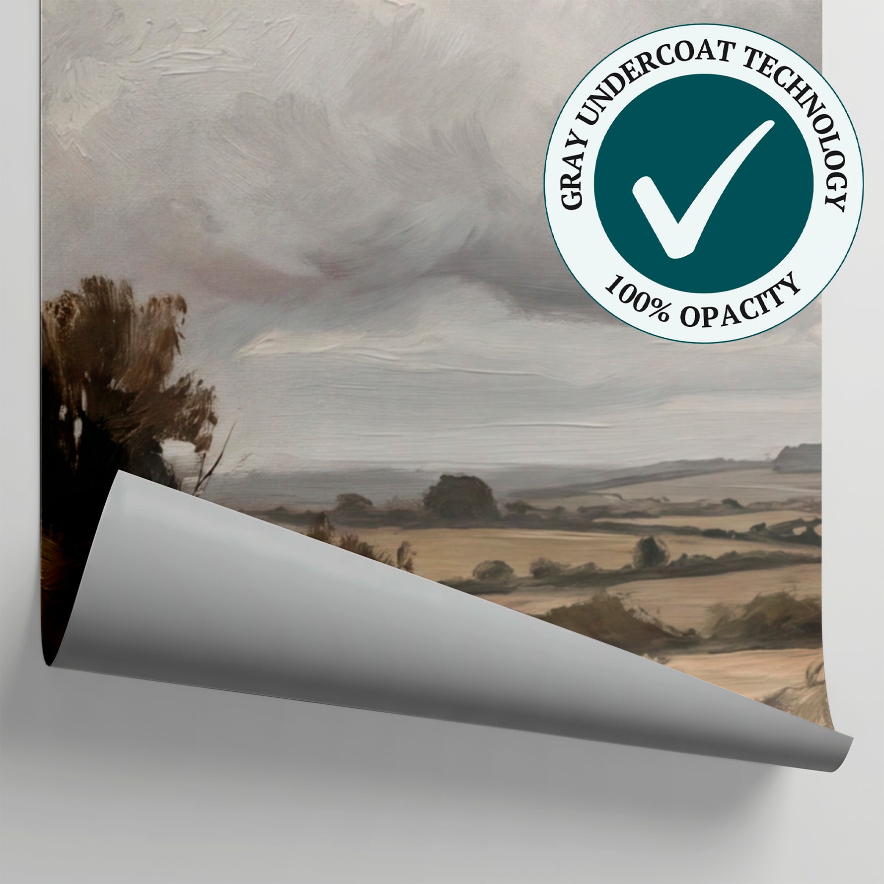 Pastoral Reverie Beige Landscape Wallpaper - Beige Scenery Wallpaper Peel and Stick - Matière