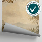 Pastoral Tower Beige Landscape Wallpaper - Vintage Scenery Wallpaper Victorian Peel and Stick Wall Mural - Matière