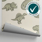 Pebble Stomp Green Dinosaur Wallpaper for Kids - Sage Nursery Wall Mural Peel and Stick - Matière