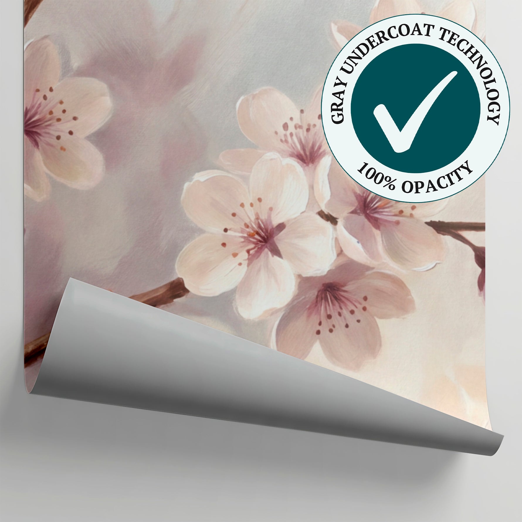 Petal Reverie - Pastel Cherry Blossom Wallpaper - Pink Floral Peel and Stick Botanical Mural - Matière