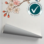 Petalfall Perch Pink Cherry Blossom Wallpaper - Chinoiserie Japanese Floral Peel and Stick Wall Mural - Matière