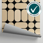 Pillow Stones Beige Minimalist Wallpaper - Cream Geometric Abstract Peel and Stick Wall Mural - Matière