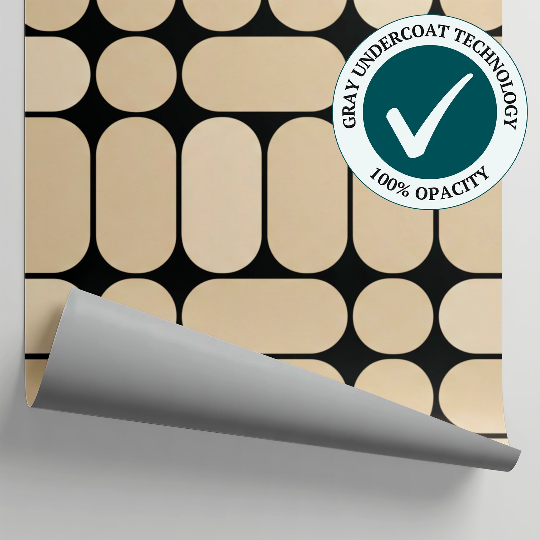 Pillow Stones Beige Minimalist Wallpaper - Cream Geometric Abstract Peel and Stick Wall Mural - Matière