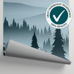 Pine Whisper Fog - Gray Mountain Wallpaper - Gray Minimalist Wallpaper Peel and Stick Wall Mural - Matière