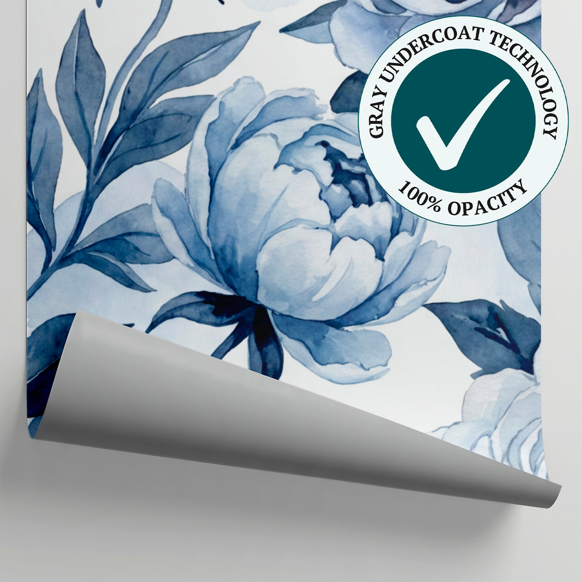 Porcelain Tide Blue and White Wallpaper - Navy Blue Floral Wallpaper Peel and Stick - Matière